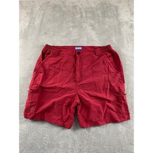 Reel Legends Mens XL Red Performance Cargo Fishing Shorts Nylon Quick Dry Mesh